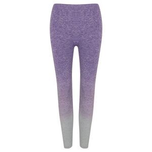 Tombo Womens/Ladies Seamless Fade Out Leggings / Purple/Light Gray Marl